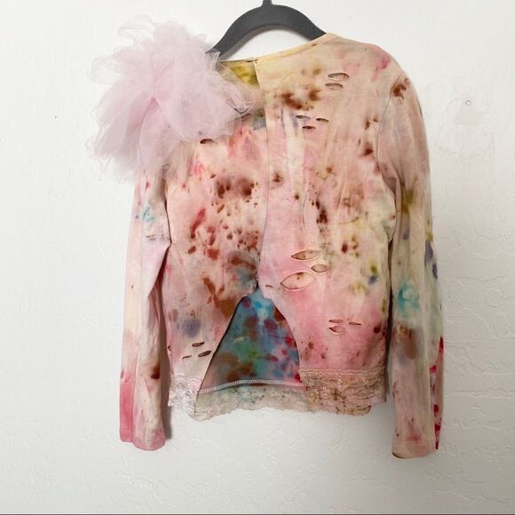 Tie Dye Sequins Rainbow Crop Top One-of-a-kind XS - Picture 3 of 7